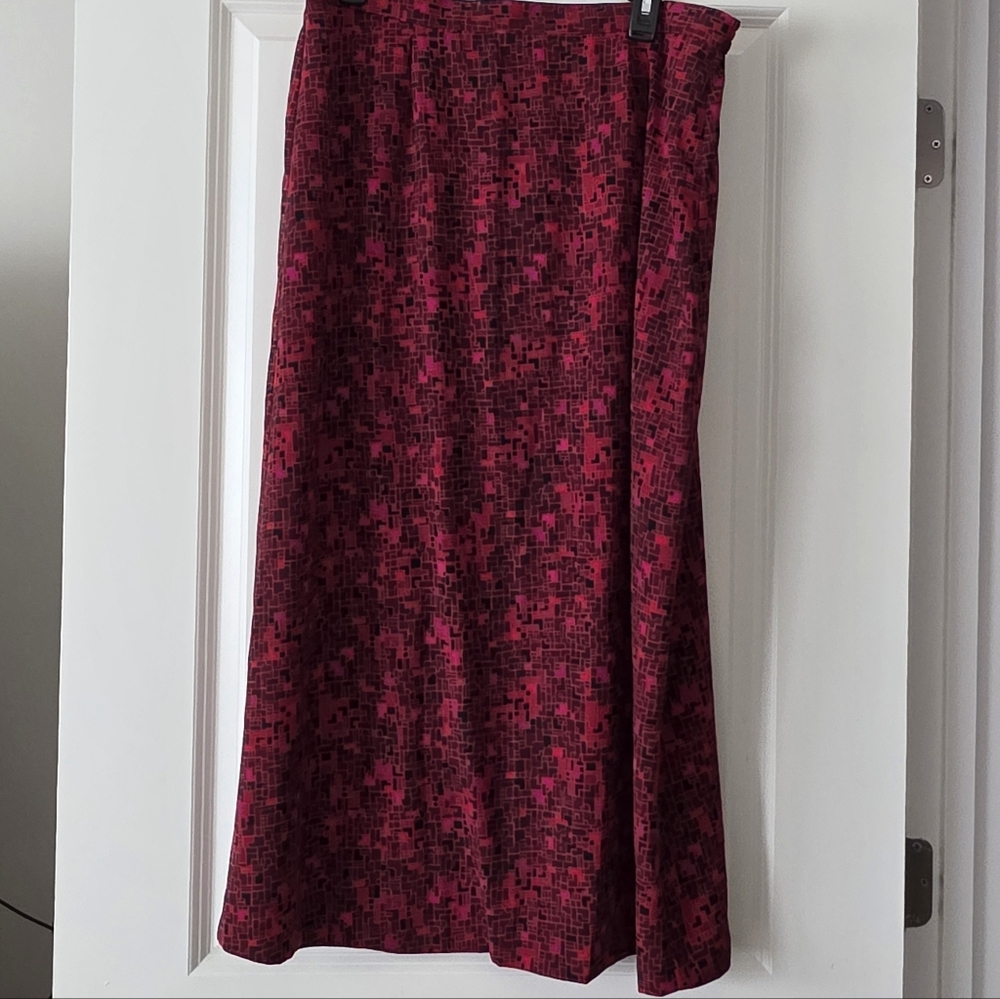 Vintage 90s Sag Harpr Midi Skirt Boho Preppy Western Chic Womens L Pink Fuchsia